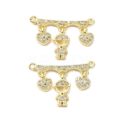 Rack Plating Brass Micro Pave Clear Cubic Zirconia Pendants KK-R157-12B-G-1