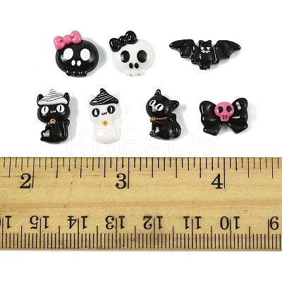 42Pcs 7 Styles Halloween Opaque Resin Cabochons CRES-FS0001-31-1