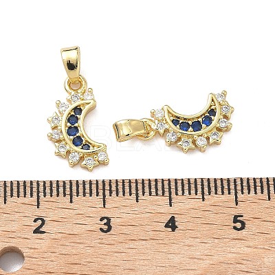 Brass Micro Pave Cubic Zirconia Pendants KK-F930-07G-1