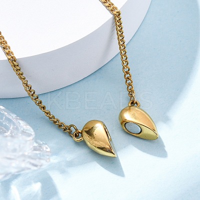 304 Stainless Steel Heart Pendant Necklaces for Women NJEW-Z065-06G-1