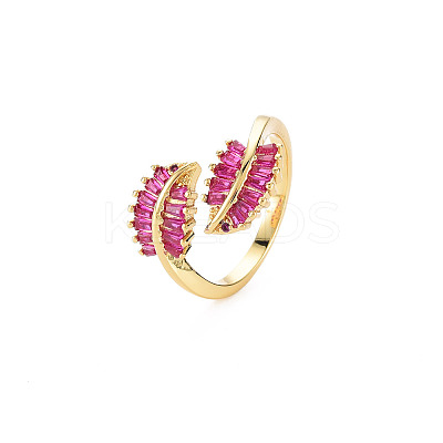 Brass Micro Pave Cubic Zirconia Cuff Rings RJEW-S045-152-1