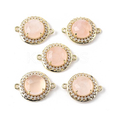Natural Rose Quartz Faceted Connector Charms G-H323-03G-15-1