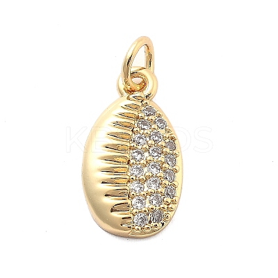 Rack Plating Brass with Cubic Zirconia Pendants KK-Q017-15B-G-1