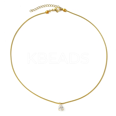 Brass Cubic Zirconia Charms Necklace NJEW-JN04919-1