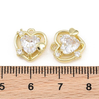 Brass Pave Clear Cubic Zirconia Charms CU-CBA8124-01B-G-1