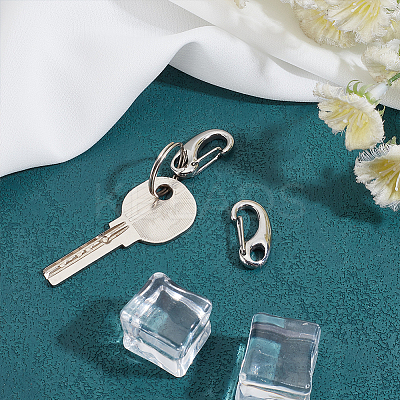 304 Stainless Steel Key Ring Connection Clasps Belt Clip for Keys STAS-PH0002-24P-1