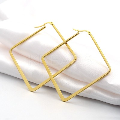 304 Stainless Steel Angular Hoop Earrings EJEW-P066-04G-1