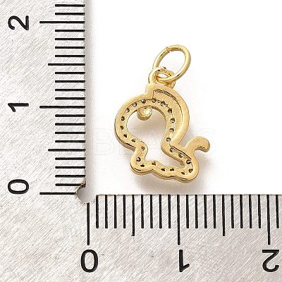 Rack Plating Brass Micro Pave Cubic Zirconia Pendants KK-H508-28G-08-1