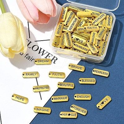120Pcs Tibetan Style Alloy Rectangle Pendants FIND-FS0003-62-1