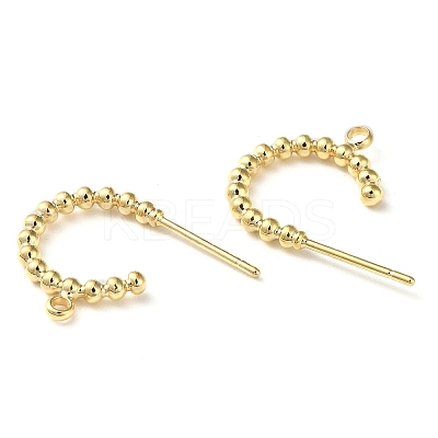 Brass Ring Stud Earring Findings X-KK-F862-01G-1