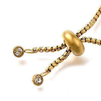 Adjustable Real 18K Gold Plated 304 Stainless Steel Slider Bracelet/Bolo Bracelets Making STAS-I153-03G-01-1