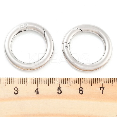 Non-Tarnish 304 Stainless Steel Spring Gate Rings X-STAS-Q032-1B-1