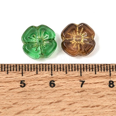 Baking Paint and Golden Metal Enlaced Glass Beads GL-CBA1477-16-1