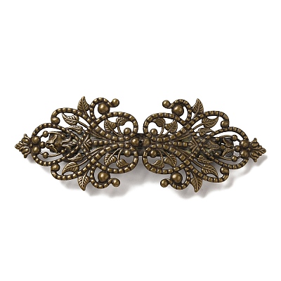 Brass Filigree Hair Barrette OHAR-PW0001-201AB-1