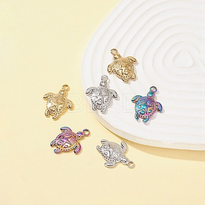 6Pcs 3 Colors 201 Stainless Steel Pendants STAS-FS0001-31-1