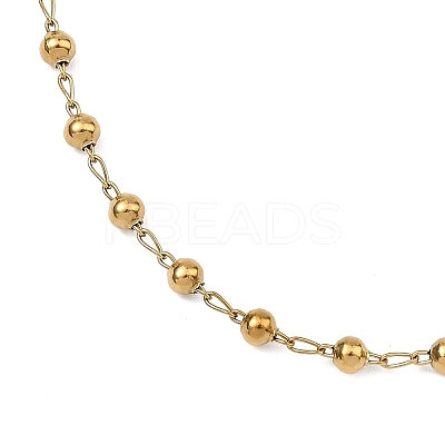 304 Stainless Steel Rosary Bead Necklaces For Religion STAS-B021-02G-1