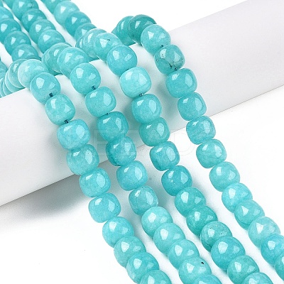 Dyed Natural White Jade Beads Strands G-T138-S10-1