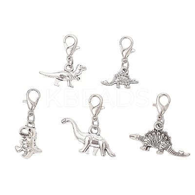 Tibetan Style Alloy Dinosaur Pendant Decorations HJEW-JM04181-1