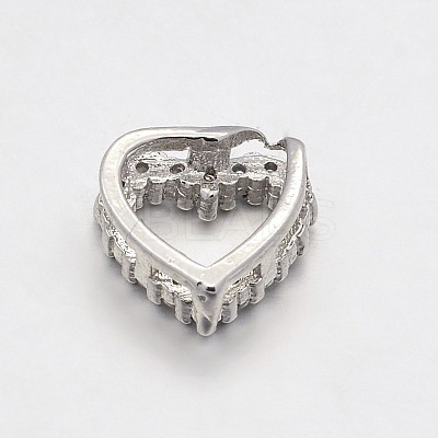 CZ Brass Micro Pave Grade AAA Cubic Zirconia Open Heart Beads KK-O061-05P-NR-1