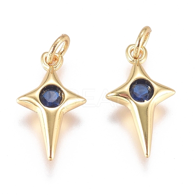 Brass Micro Pave Cubic Zirconia Charms ZIRC-G168-53G-01-1