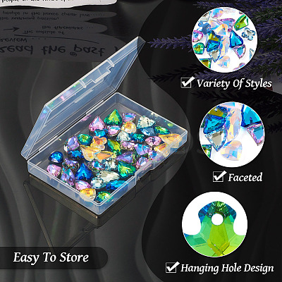 60Pcs 30 Styles Electroplated Glass Pendants EGLA-TA0001-48-1