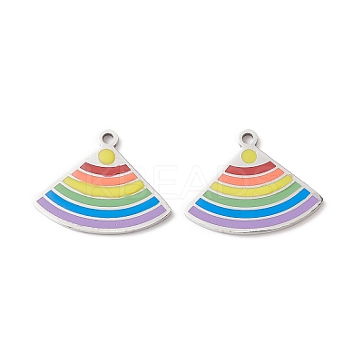 304 Stainless Steel Enamel Pendants FIND-A029-09P-1