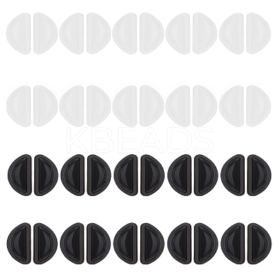 20 Pairs 2 Colors Silicone Eyeglass Nose Pads DIY-LP0001-69-1