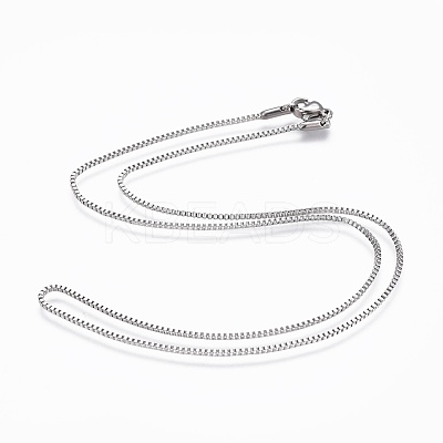 Non-Tarnish 304 Stainless Steel Box Chain Necklaces NJEW-F248-05A-P-1