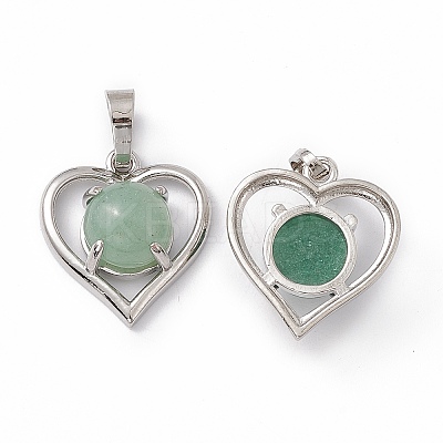 Natural Green Aventurine Pendants G-P484-04P-01-1