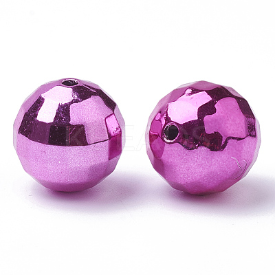 Color Plated Acrylic Beads PACR-R241-02-1