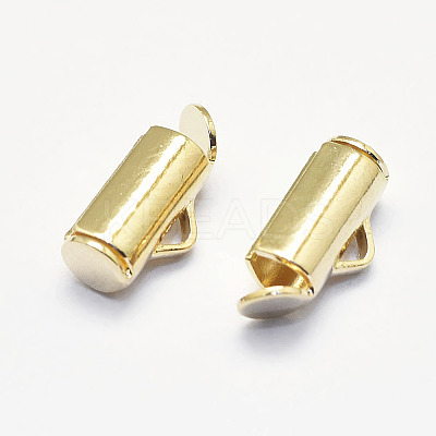 Long-Lasting Plated Brass Slide On End Clasps X-KK-K193-119G-NF-1