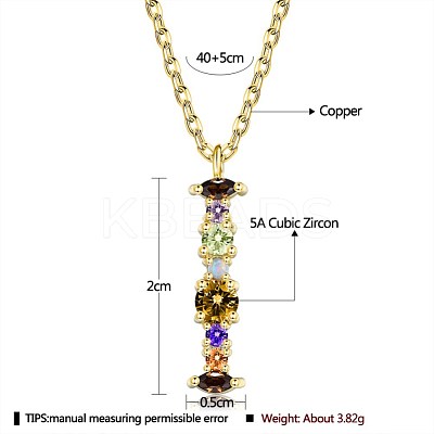 Brass Micro Pave Cubic Zirconia Pendant Necklaces NJEW-BB67040-I-1