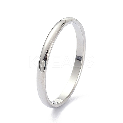 Non-Tarnish 2mm Polished Plain Dome Finger Ring for Girl Women RJEW-C012-05D-P-1