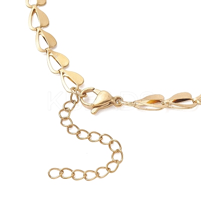 2Pcs 2 Colors 304 Stainless Steel Heart Link Chain Necklaces for Women NJEW-JN05898-1