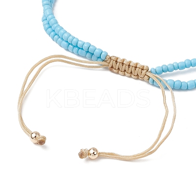 Adjustable Natural Cowrie Shell Beaded Braided Anklets AJEW-AN00686-01-1
