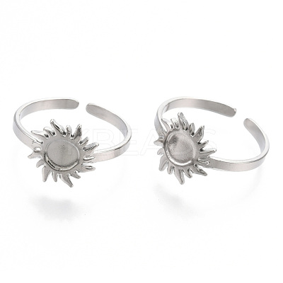 Non-Tarnish 304 Stainless Steel Sun Cuff Rings RJEW-N038-116P-1
