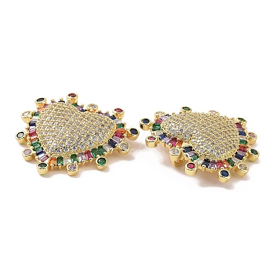 Brass Micro Pave Colorful Cubic Zirconia Pendants ZIRC-I063-17G-1
