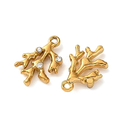 304 Stainless Steel with Crystal Rhinestone Charms RB-L002-02G-1