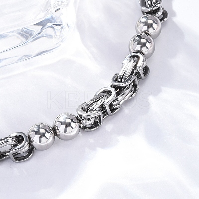 201 Stainless Steel Byzantine Chain Bracelets BJEW-B078-167P-1