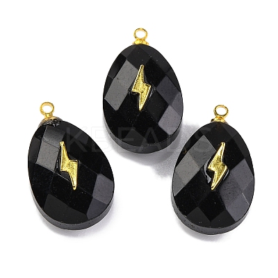 Natural Obsidian Pendants G-B089-01G-01-1