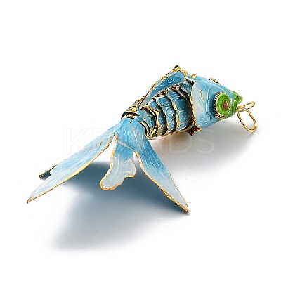 Brass Cloisonne Pendants KK-P251-A06-G-1