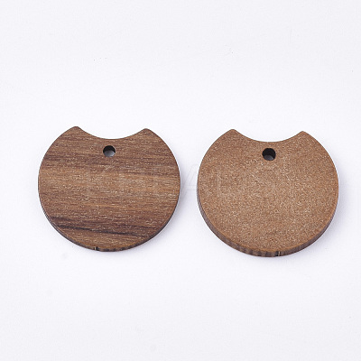 Undyed Walnut Wood Pendants X-WOOD-T023-04-1