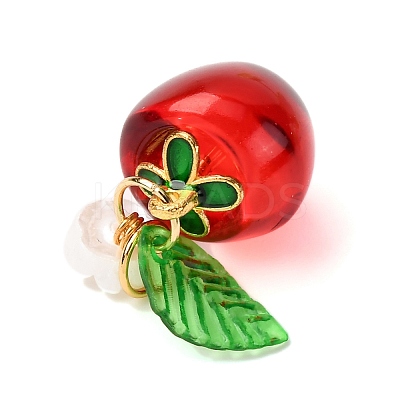 8Pcs Baking Paint Transparent Glass Charms PALLOY-JF04490-1