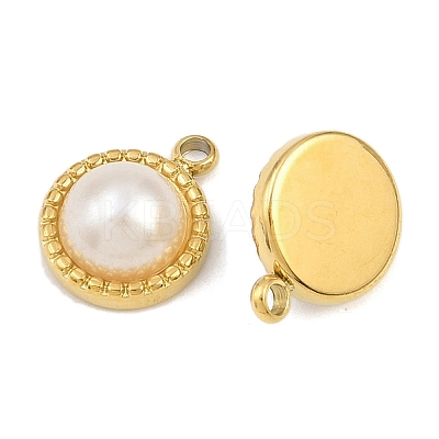 304 Stainless Steel ABS Imitation Pearl Charms STAS-Z166-21A-G-1