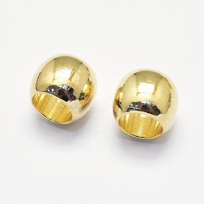 Long-Lasting Plated Brass European Beads KK-K193-093G-NF-1