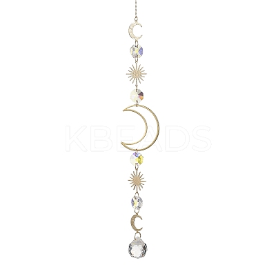 Glass Pendants Hanging Suncatchers HJEW-JM04560-1