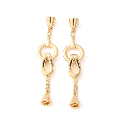 Brass Fold Over Clasps KK-L289-009G-1