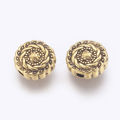 Tibetan Style Alloy Beads X-TIBEB-R022-AG-LF-1