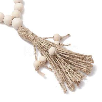 Handmade Wood Beads Door Hanging Ornaments HJEW-JM02971-1