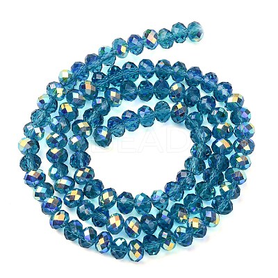 Electroplate Transparent Glass Beads Strands EGLA-A046-01B-10-1